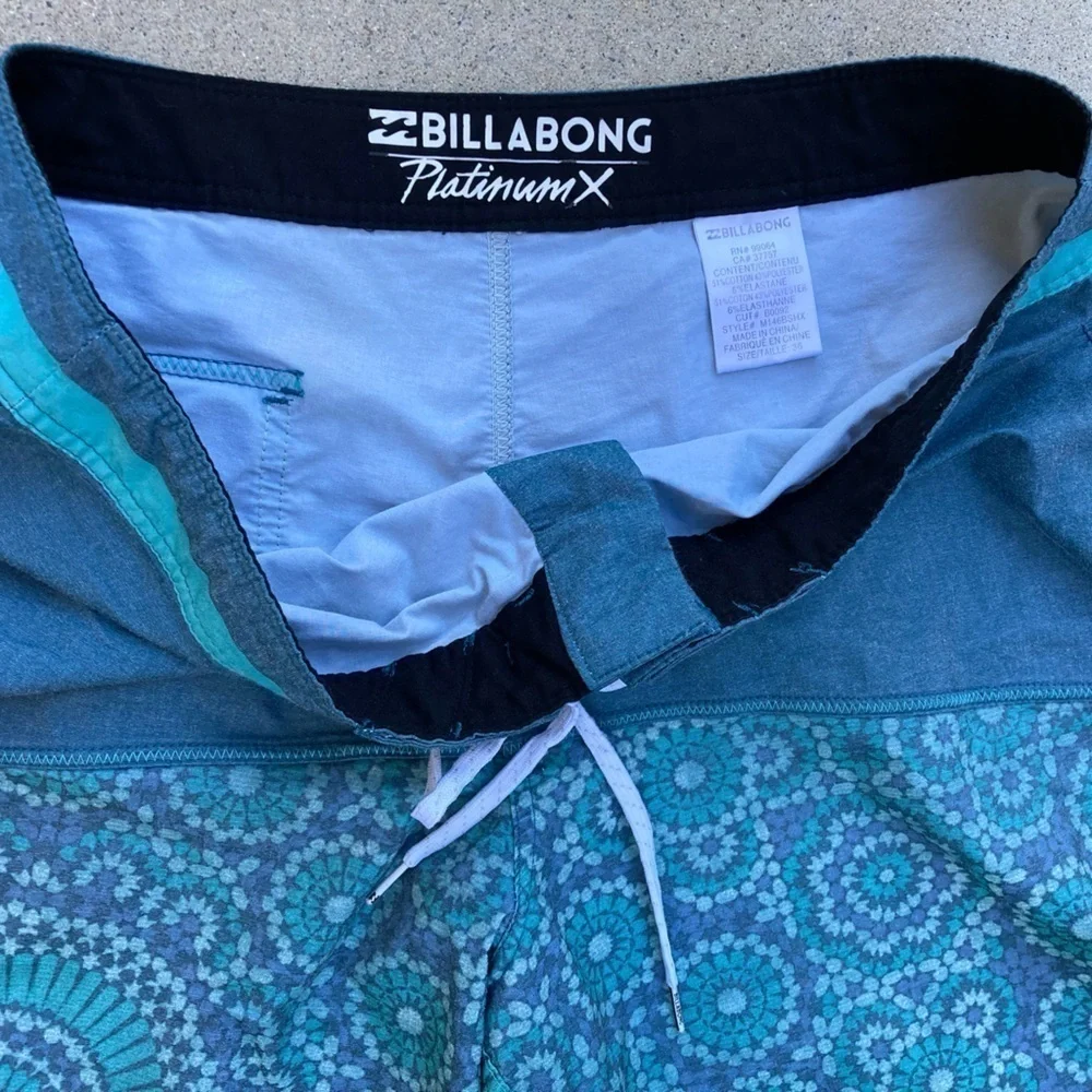 Men's Billabong Board Shorts Multicolor Floral 36 Cotton Blend Beach Surf Swim‎
